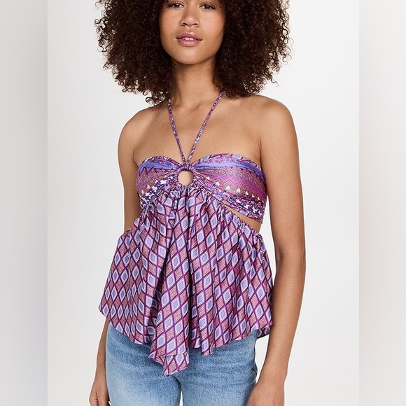 MISA Los Angeles Violeta Top Babydoll in Violet Purple Sz XS NWT $320 - Picture 1 of 6